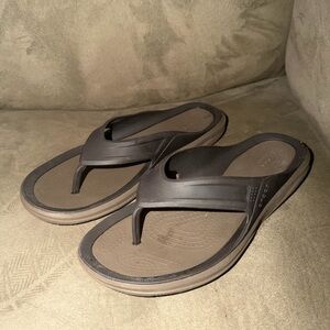 Crocs Men's Swiftwater Wave Espresso/ Walnut Brown Flip Flops Sz 8